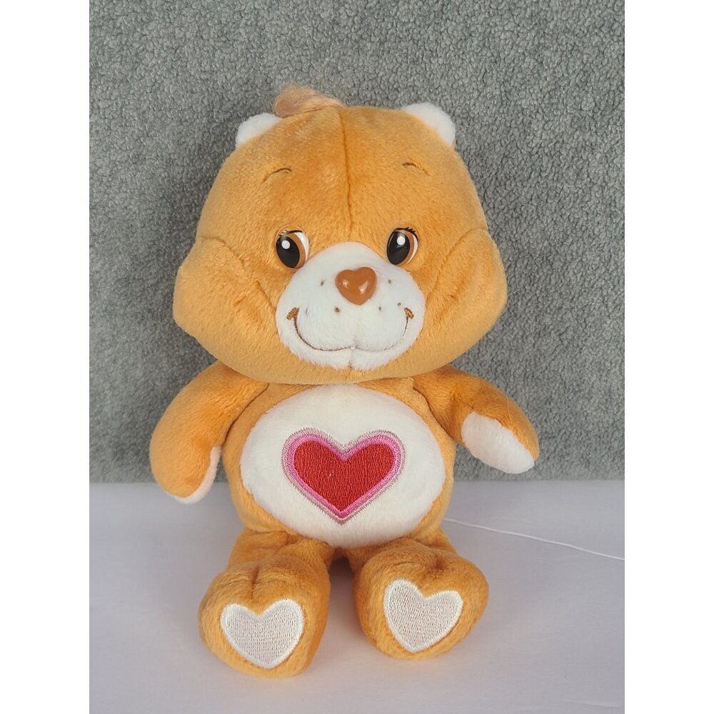 Care Bear Tenderheart Bear Stuffed Plush 9" Orange 2002